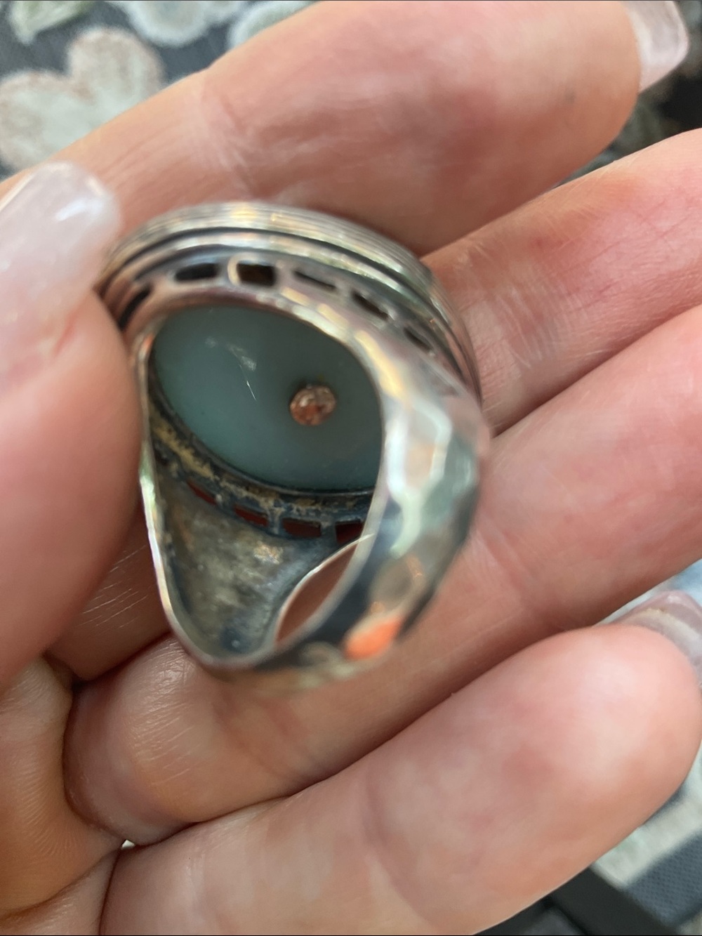 Silpada Sterling Silver Oval Aqua Blue Statement Ring 7 - Picture 4 of 5